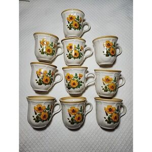 VTG Set Of 10 Mikasa Garden Club PETUNIA EC 401 Cups. EUC